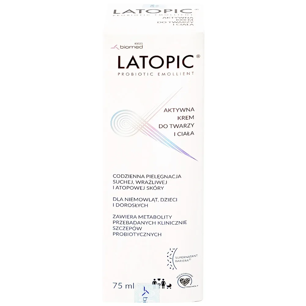 Hình ảnh Kem dưỡng ẩm Latopic Face And Body Cream làm dịu ngứa da dị ứng, kích ứng da, giảm thô ráp da (75ml)