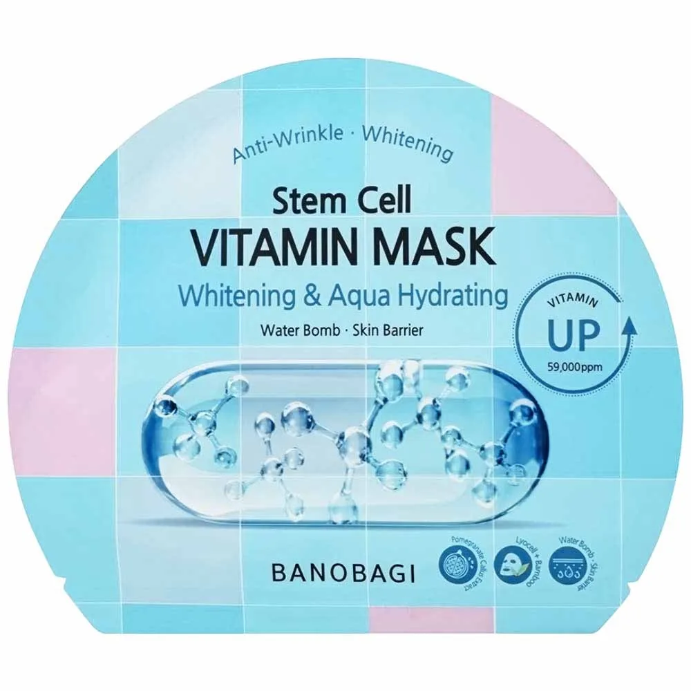 Hình ảnh Mặt nạ Banobagi Stem Cell Vitamin Mask Whitening & Aqua Hydrating cấp ẩm cho da, sáng màu da (30g)