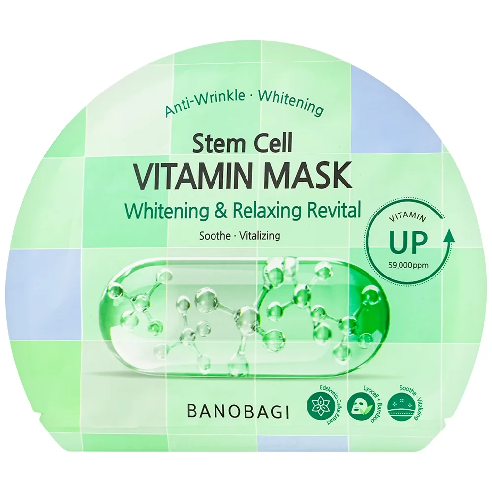 Hình ảnh Mặt nạ Banobagi stem cell vitamin mask whitening & relaxing revital làm dịu và giảm viêm da (30g)
