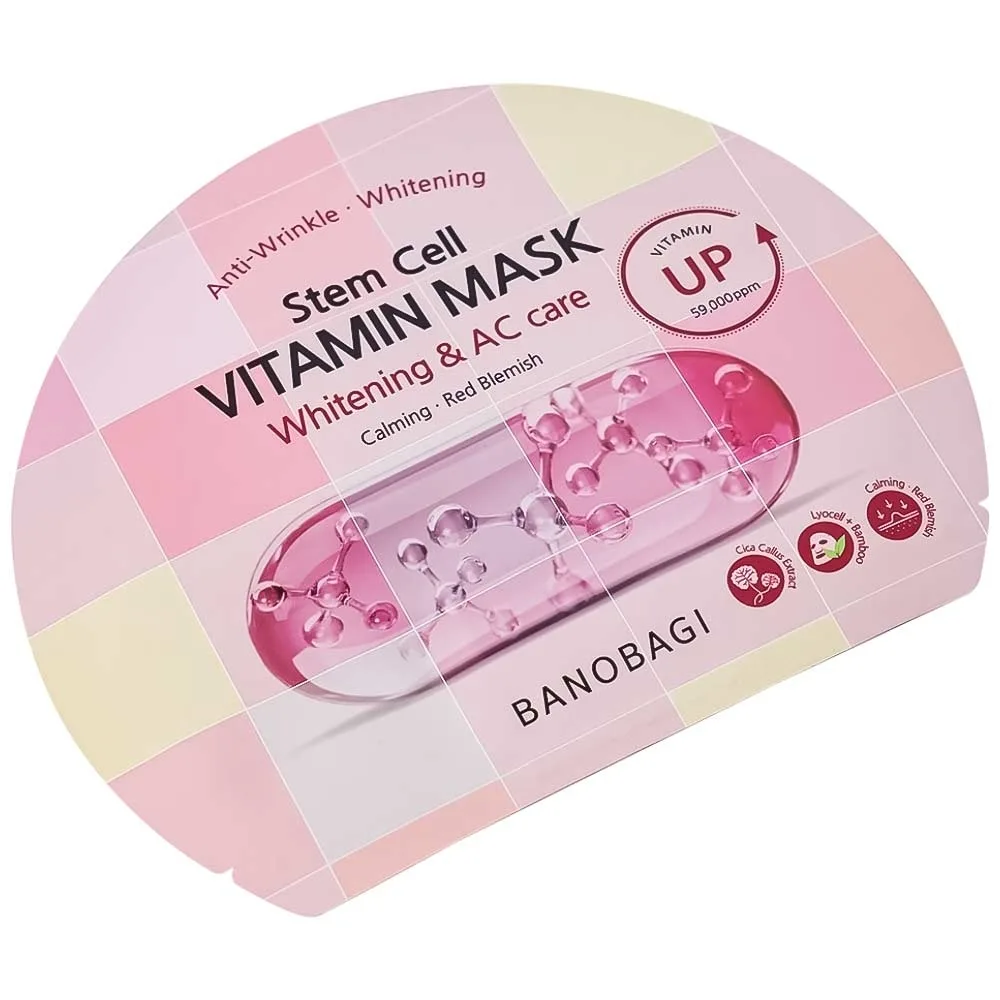 Hình ảnh Mặt nạ Banobagi stem cell vitamin mask whitening & ac care  hỗ trợ cấp ẩm và dưỡng sáng da cho da mụn (30g)