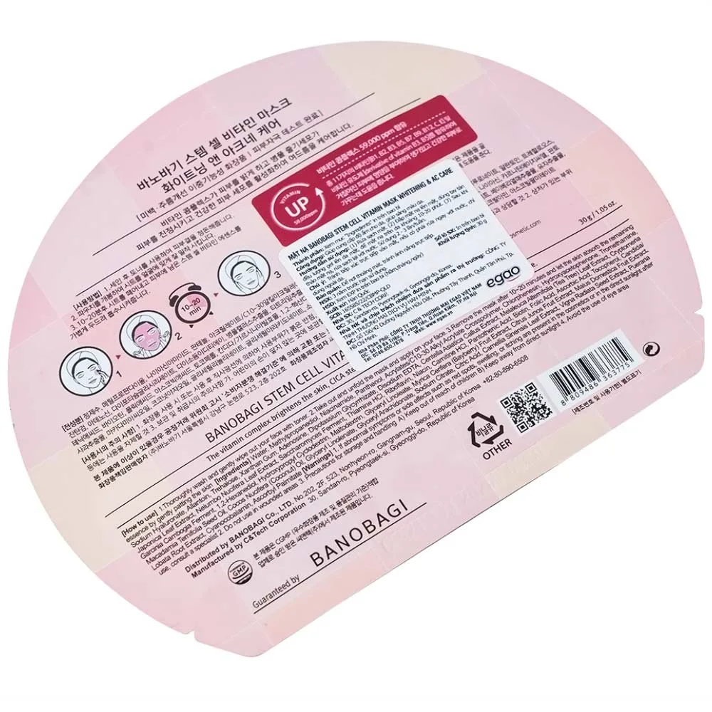 Hình ảnh Mặt nạ Banobagi stem cell vitamin mask whitening & ac care  hỗ trợ cấp ẩm và dưỡng sáng da cho da mụn (30g)