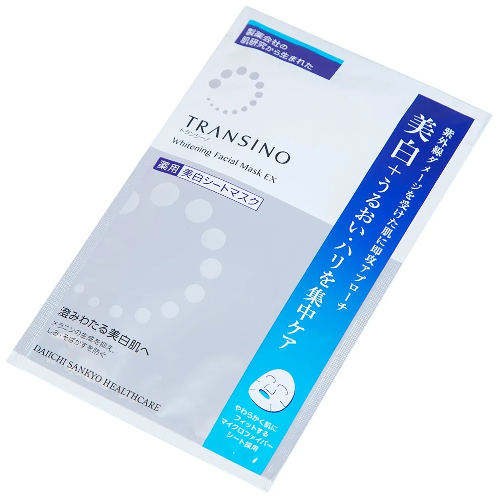 Hình ảnh Mặt nạ dưỡng trắng da Transino Whitening Facial Mask EX ngăn ngừa nám và tàn nhang (4 miếng x 20ml)