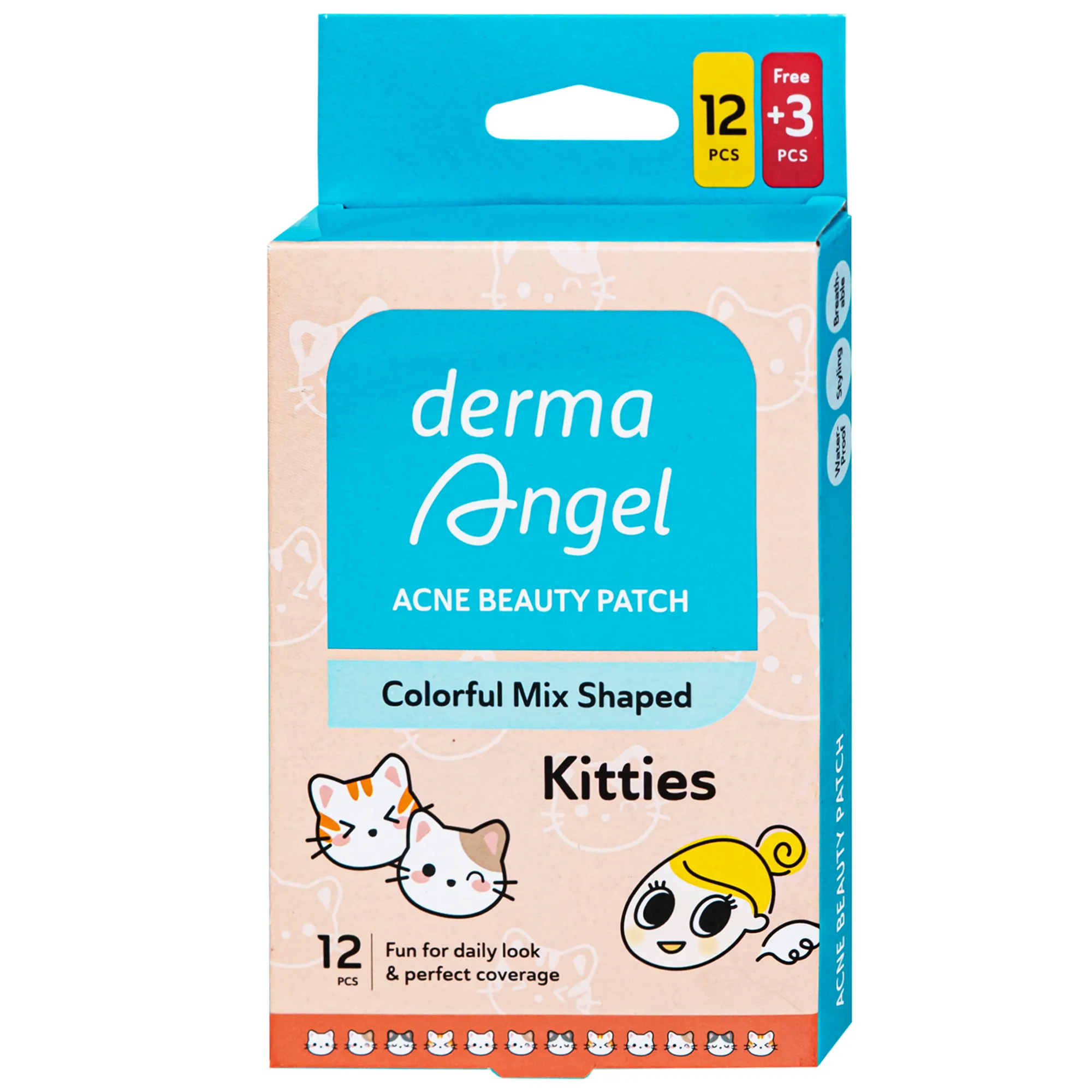 Hình ảnh Miếng Dán Mụn Derma Angel Acne Beauty Patch Hình Kitties 12+3 Miếng