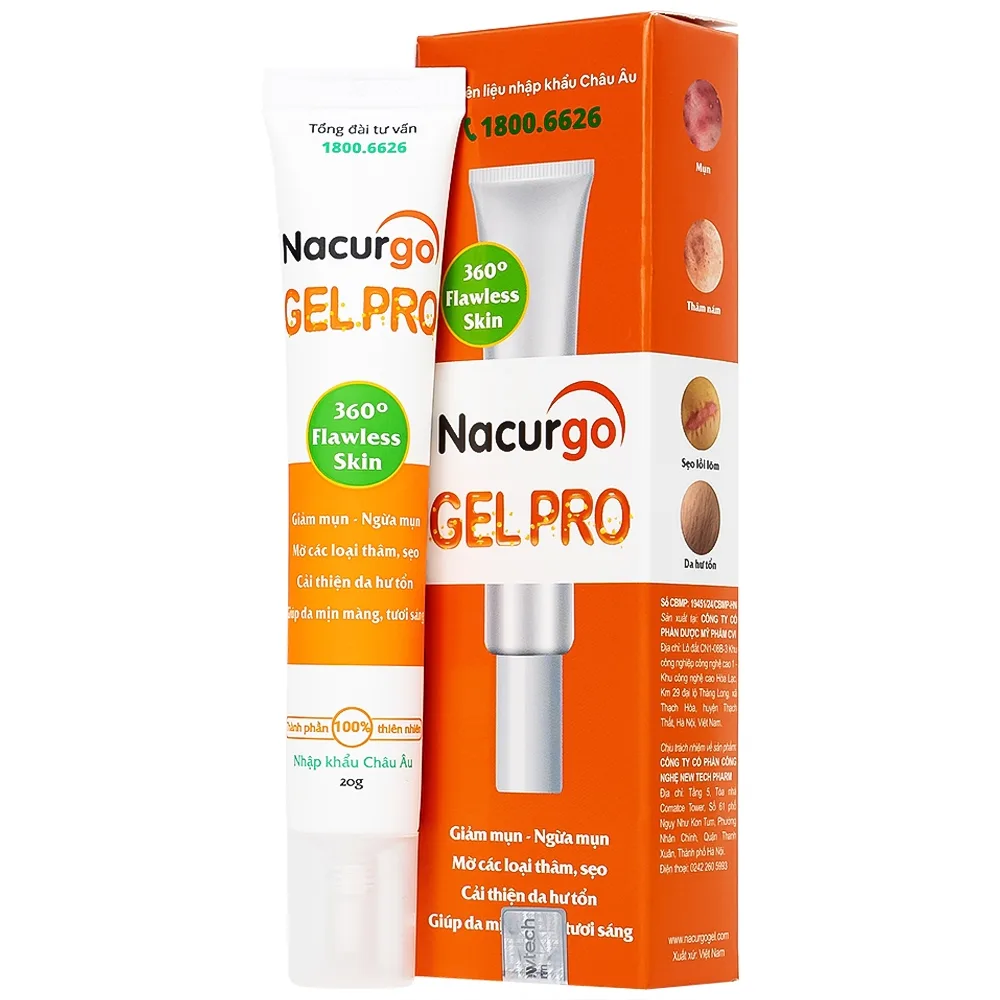 Hình ảnh Gel Nacurgo Gelpro 20g làm giảm thâm sẹo