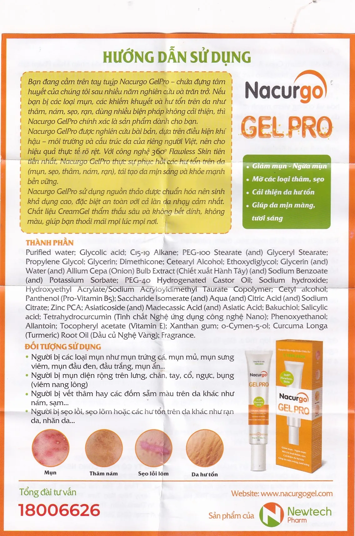 Hình ảnh Gel Nacurgo Gelpro 20g làm giảm thâm sẹo