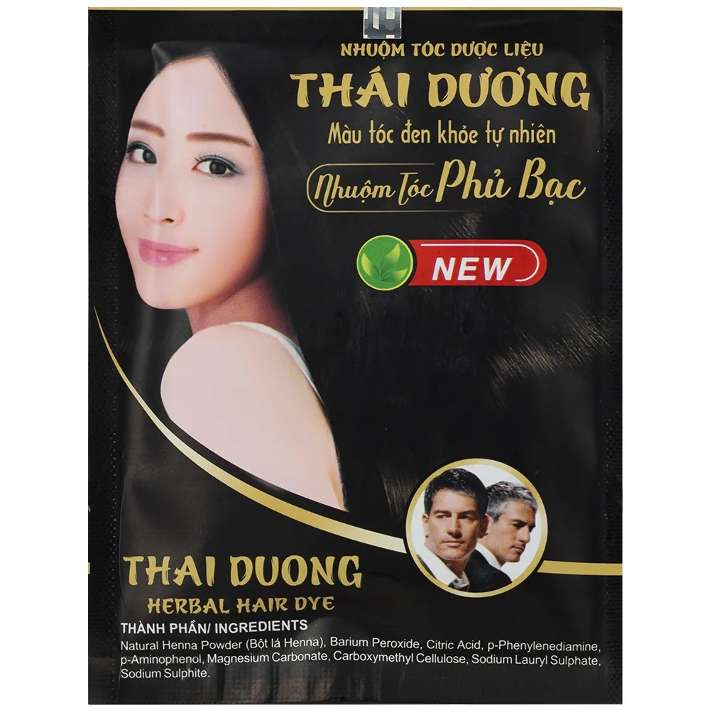 Hình ảnh Nhuộm tóc dược liệu Thái Dương nhuộm phần tóc bạc (5 gói)