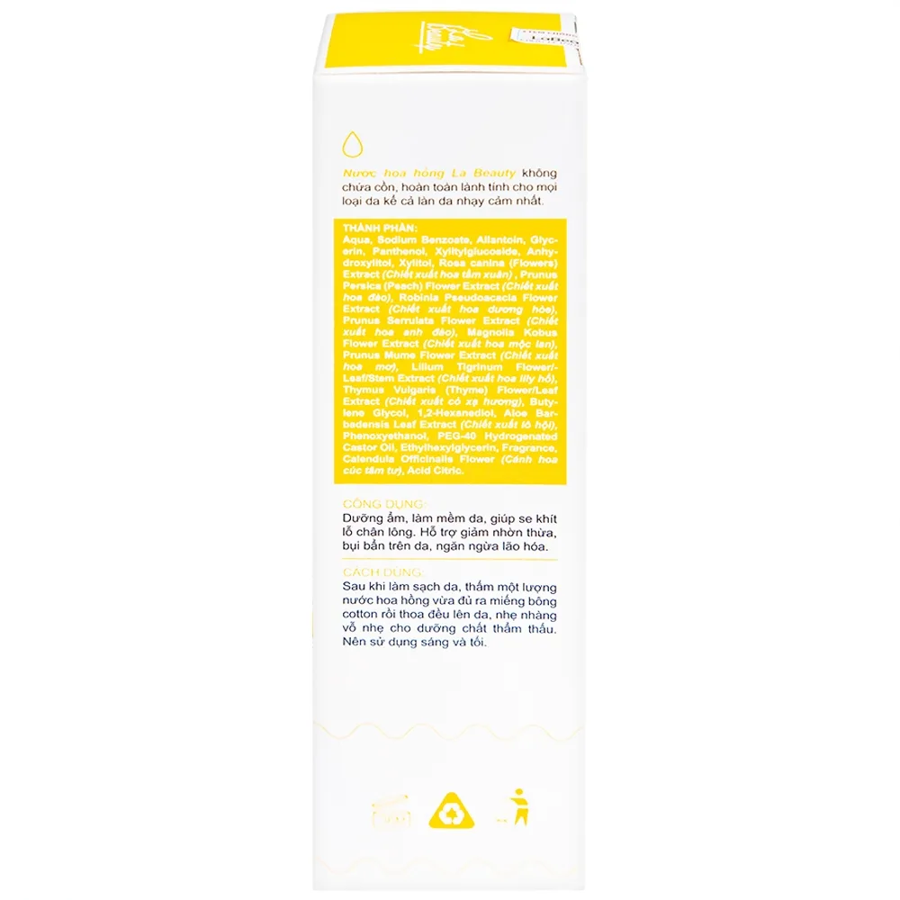 Hình ảnh Nước hoa hồng La Beauty không chứa cồn dưỡng ẩm, làm mềm da (150ml)