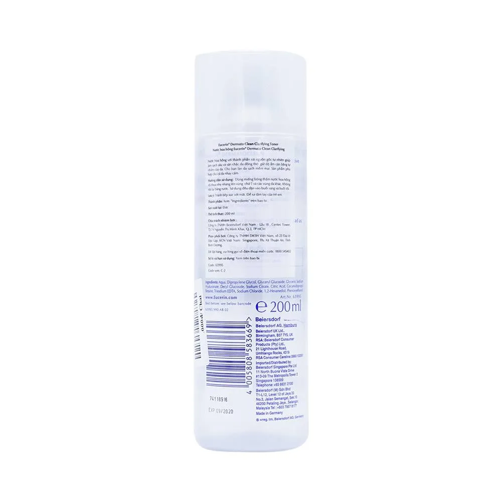 Hình ảnh Nước cân bằng Eucerin DermatoClean Clarifying Toner giữ ẩm, dịu nhẹ cho da (200ml)