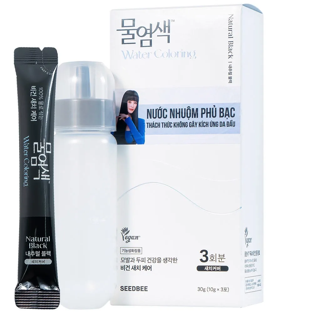 Hình ảnh Nước nhuộm phủ bạc - đen tự nhiên Seedbee Water Coloring Natural Black (30g)