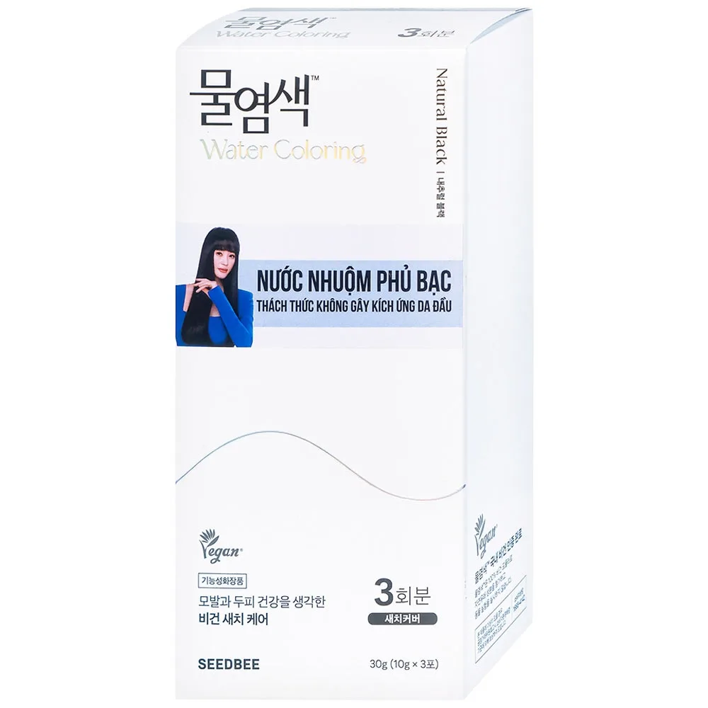 Hình ảnh Nước nhuộm phủ bạc - đen tự nhiên Seedbee Water Coloring Natural Black (30g)