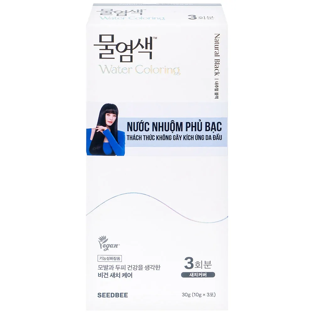Hình ảnh Nước nhuộm phủ bạc - đen tự nhiên Seedbee Water Coloring Natural Black (30g)