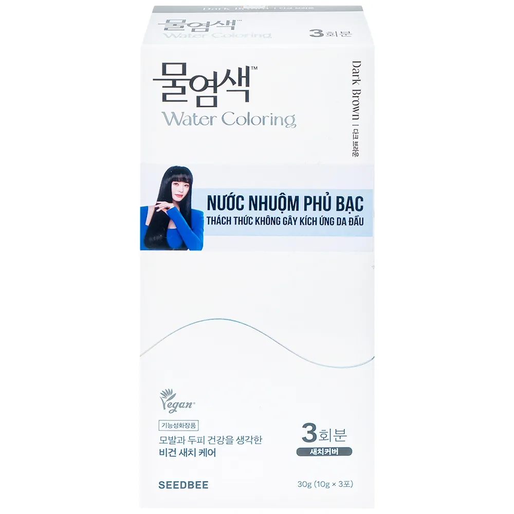 Hình ảnh Nước nhuộm phủ bạc - nâu đen Seedbee Water Coloring Dark Brown Nbiyan (30g)