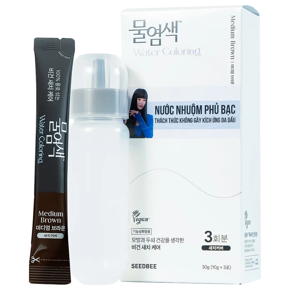 Hình ảnh Nước nhuộm phủ bạc - nâu hạt dẻ Seedbee Water Coloring Medium Brown Nbiyan (30g)