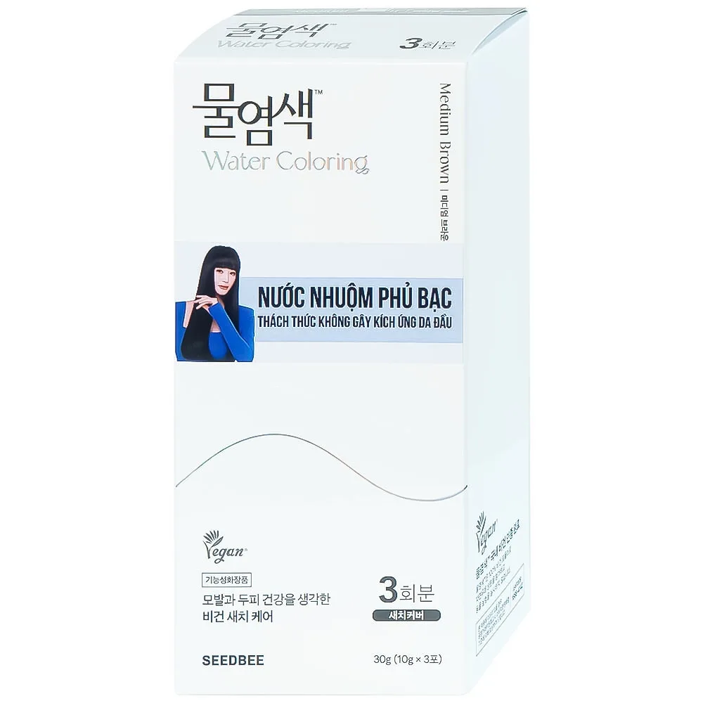 Hình ảnh Nước nhuộm phủ bạc - nâu hạt dẻ Seedbee Water Coloring Medium Brown Nbiyan (30g)