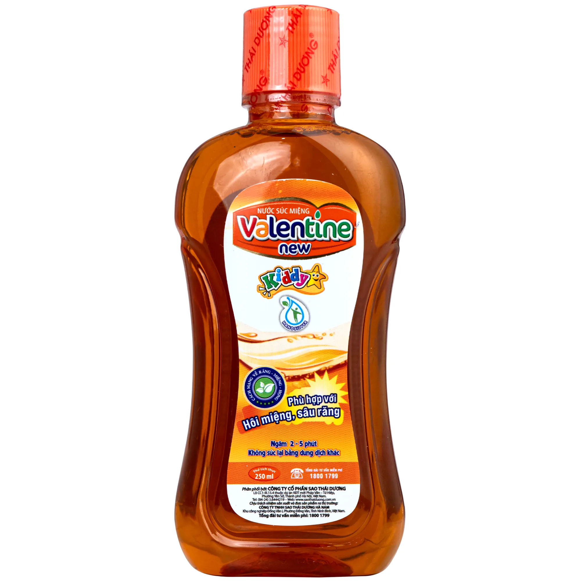 Hình ảnh Nước súc miệng trẻ em ngừa sâu răng Valentine Kiddy Thái Dương 250ml
