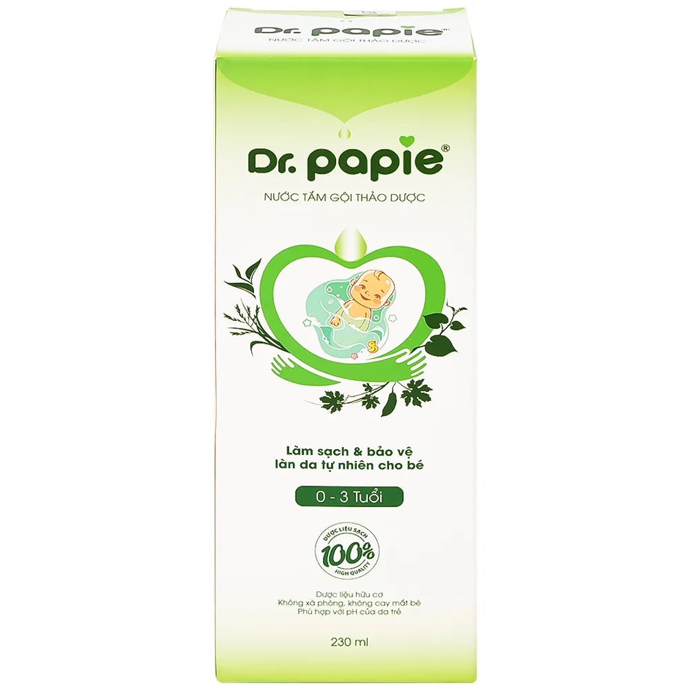 Hình ảnh Nước tắm gội thảo dược Dr.Papie Starmed làm sạch, làm dịu mát da, chăm sóc và bảo vệ da bé (230ml)