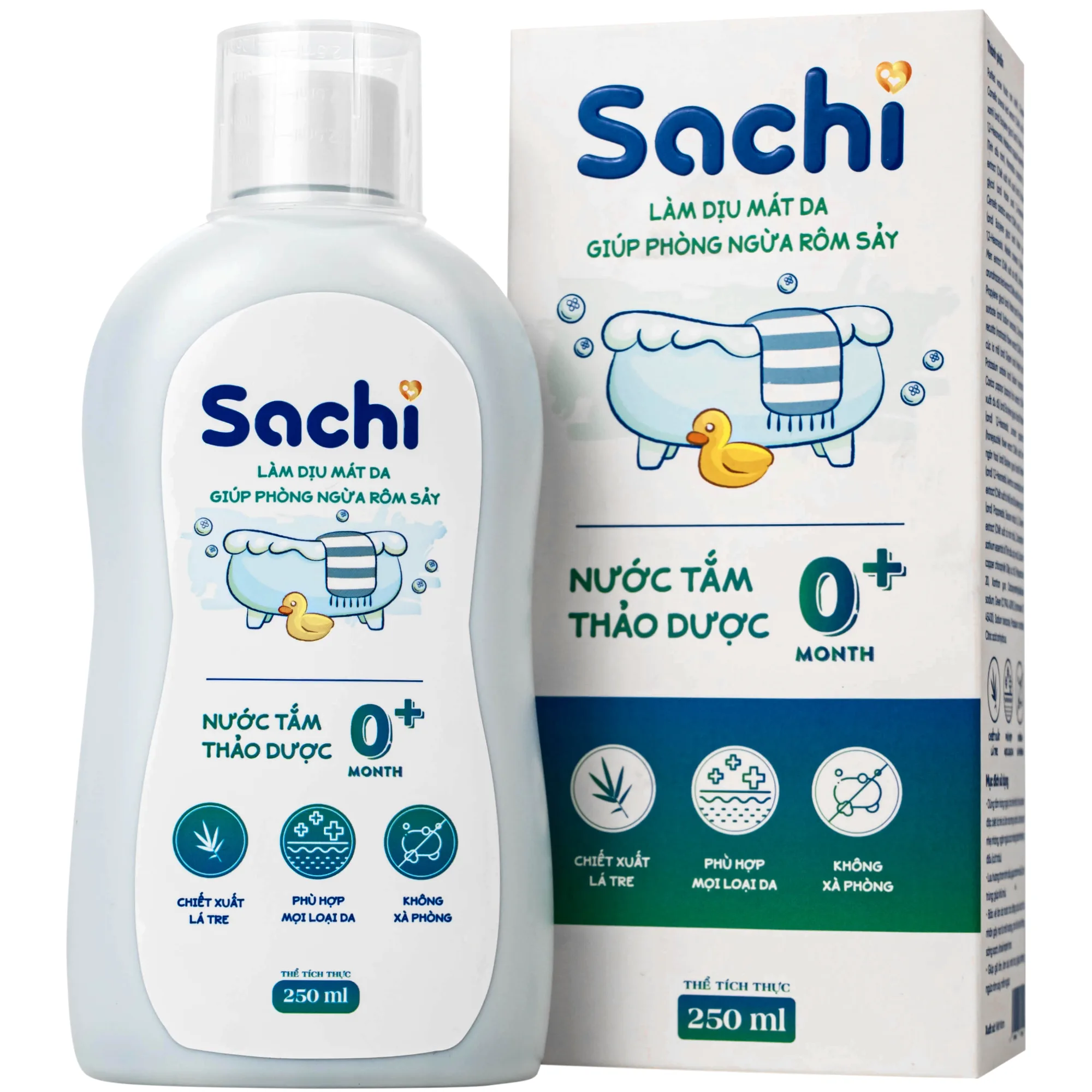 Hình ảnh Nước tắm gội thảo dược cho bé Sachi 250ml Làm dịu mát da và phòng ngừa rôm sảy
