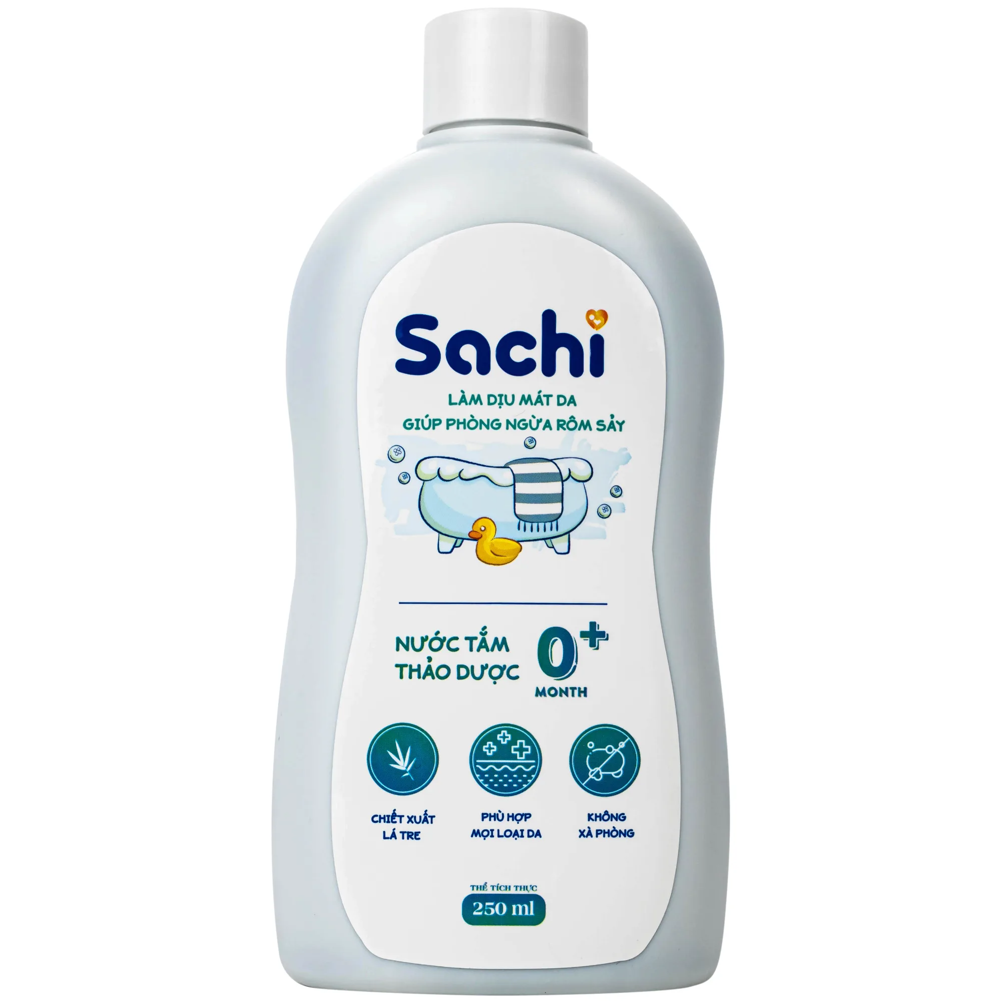 Hình ảnh Nước tắm gội thảo dược cho bé Sachi 250ml Làm dịu mát da và phòng ngừa rôm sảy