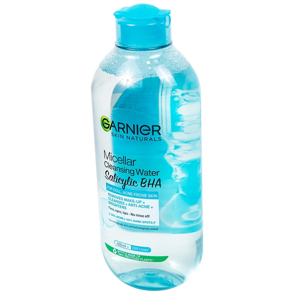Hình ảnh Nước tẩy trang Garnier Skin Naturals Micellar Cleansing Water Salicylic BHA dành cho da dầu và mụn (400ml)