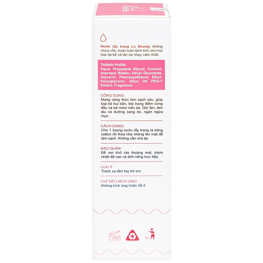 Hình ảnh Nước tẩy trang Micellar Cleansing Water La Beauty làm sạch sâu, loại bỏ bụi bẩn (150ml)