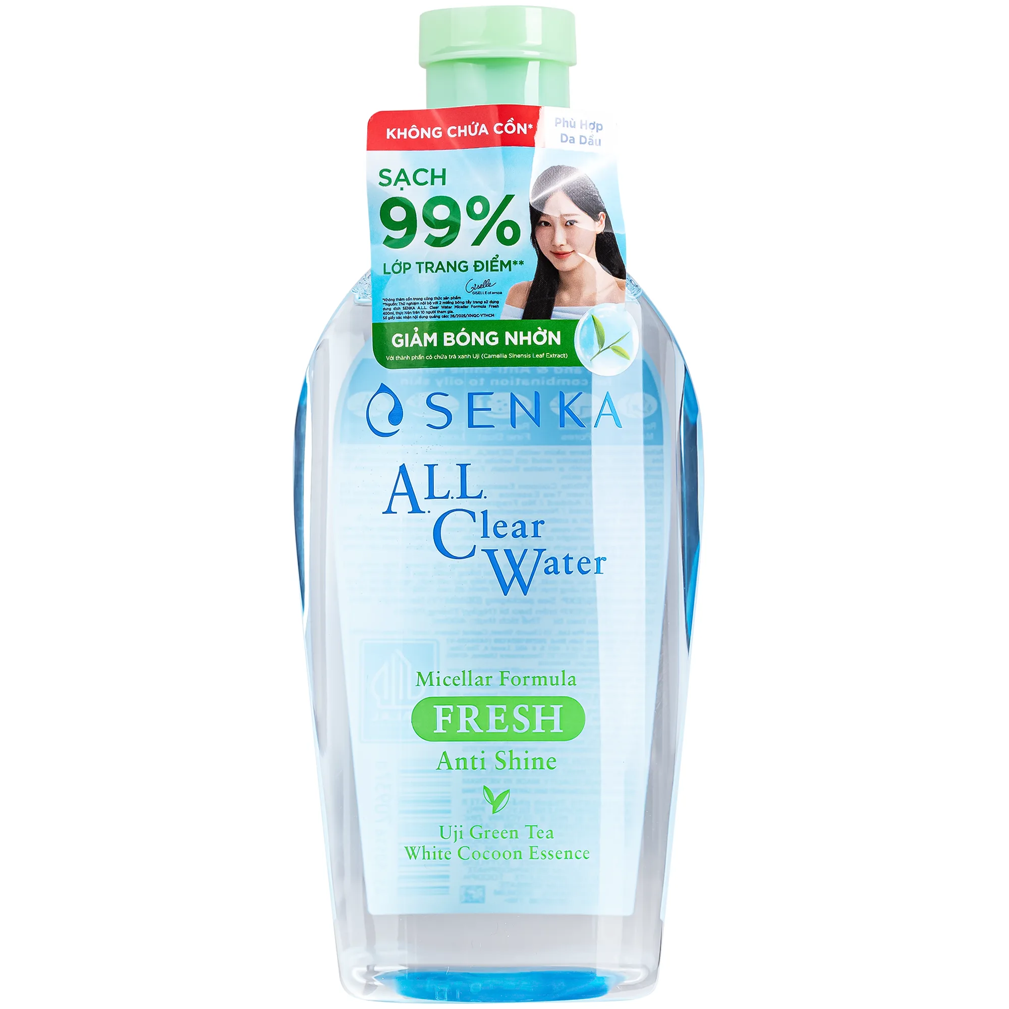 Hình ảnh Nước tẩy trang Senka All Clear Water Micellar Formula Fresh N giúp giảm bóng nhờn, làm sạch da (400ml)