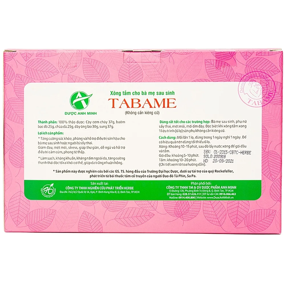 Hình ảnh Nước xông tắm gội cho sản phụ Tabame Herbe Combo 2x3 chai 250ml