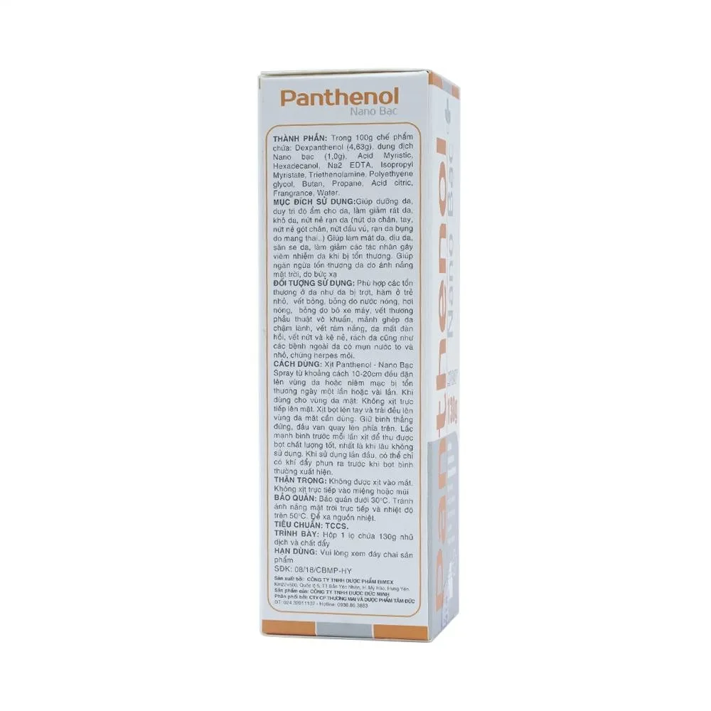 Hình ảnh Xịt Panthenol Nano Bạc Spray Bimex dưỡng da, duy trì độ ẩm cho da (130g)