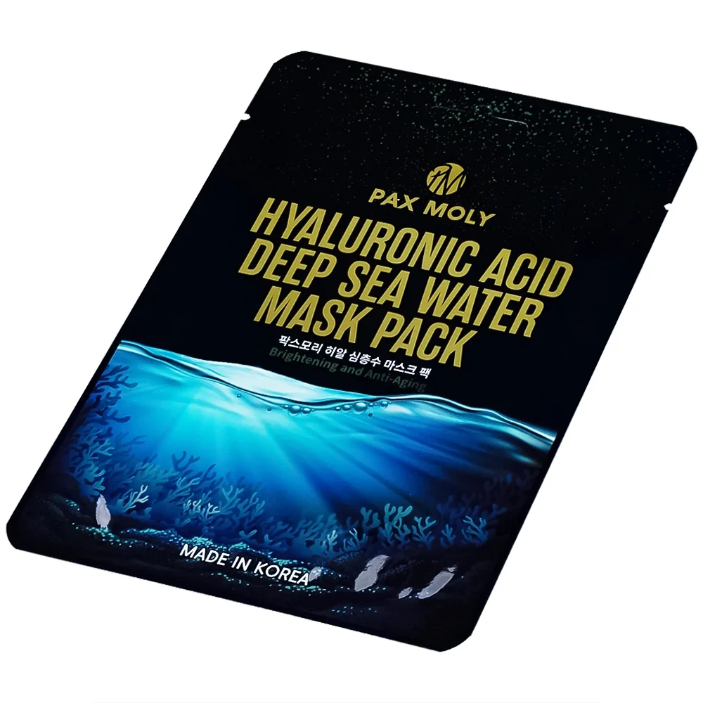 Hình ảnh Mặt nạ Pax Moly Hyaluronic Acid Deep Sea Water Mask Pack (Blue) giúp da mềm mịn, dưỡng ẩm da (10 miếng)