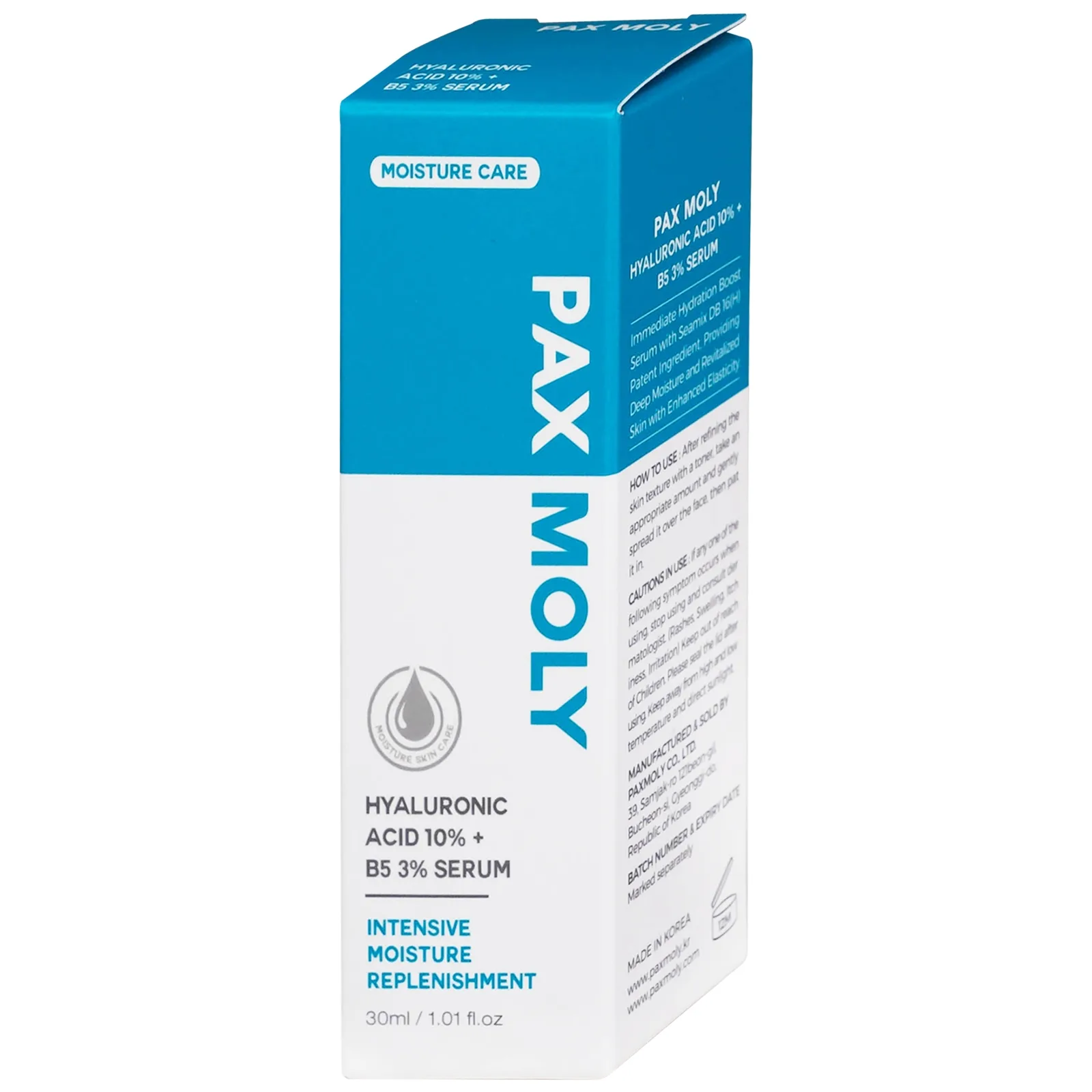Hình ảnh Serum Pax Moly Moisture Hyaluronic Acid 10% + B5 3% (Blue) giúp da mềm mịn, dưỡng ẩm, làm sáng da (30ml)