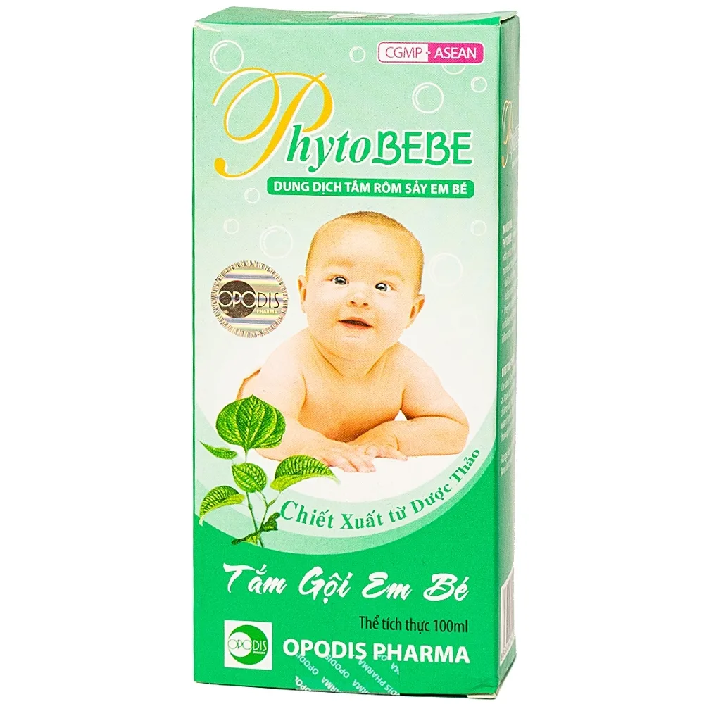 Hình ảnh Dung dịch tắm rôm sảy em bé Phyto BEBE Opodis Pharma kháng khuẩn, nấm (100ml)