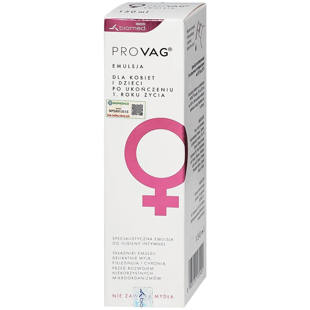Hình ảnh Dung dịch vệ sinh phụ nữ hàng ngày Provag Emulsion 150ml Biomed làm sạch cơ quan sinh dục ngoài 