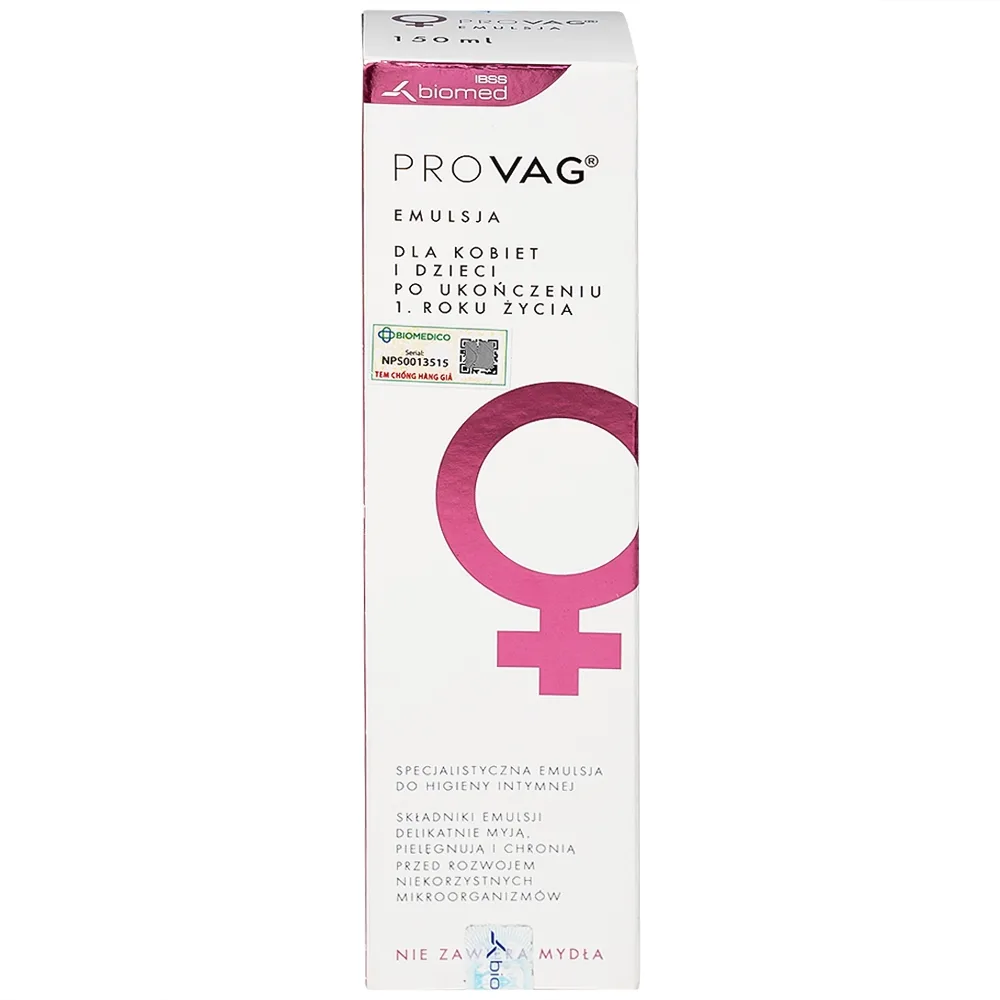 Hình ảnh Dung dịch vệ sinh phụ nữ hàng ngày Provag Emulsion 150ml Biomed làm sạch cơ quan sinh dục ngoài 