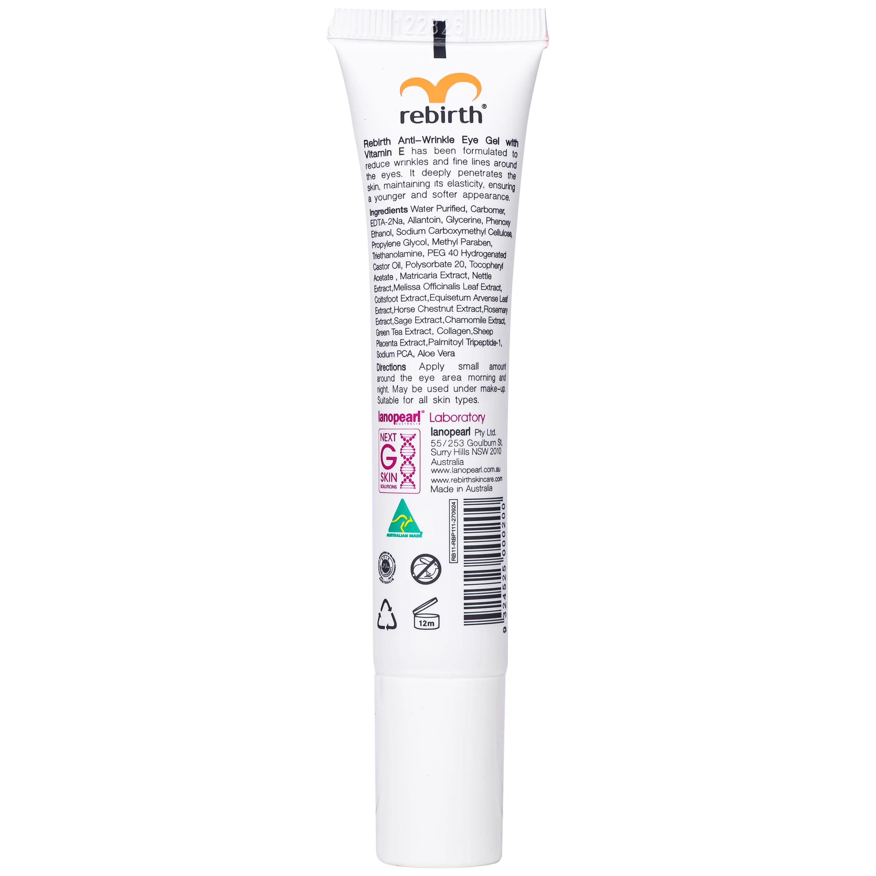 Hình ảnh Kem bôi Rebirth Anti-Wrinkle Eye Gel giảm vết nhăn quanh vùng mắt và chống thâm vùng mắt (30g)