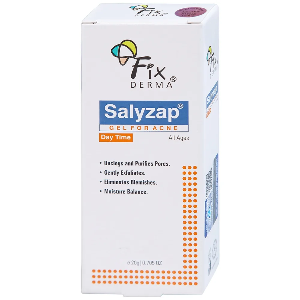 Hình ảnh Gel Fixderma Salyzap Day Time giảm mụn, ngăn ngừa hình thành nhân mụn mới (20g)