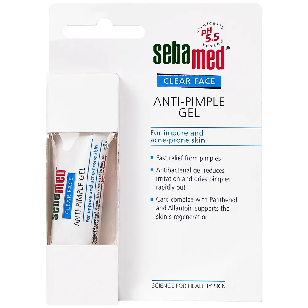 Hình ảnh Gel Clear Face Anti-Pimple Sebamed pH 5.5 giúp làm giảm mụn,ngăn ngừa mụn, dưỡng ẩm (10ml)