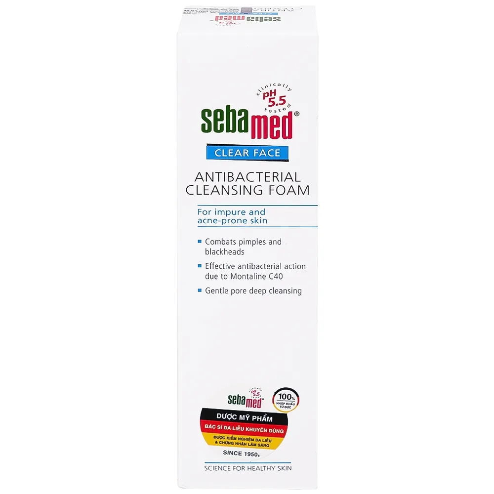 Hình ảnh Sữa rửa mặt Clear Face Antibacterial Cleansing Foam Sebamed giúp làm sạch bụi bẩn, bã nhờn và tế bào da chết (150ml)
