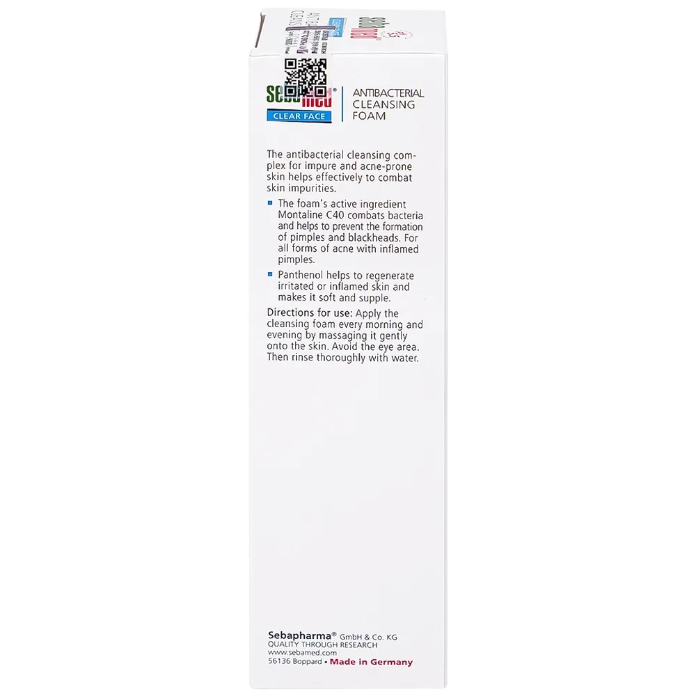 Hình ảnh Sữa rửa mặt Clear Face Antibacterial Cleansing Foam Sebamed giúp làm sạch bụi bẩn, bã nhờn và tế bào da chết (150ml)