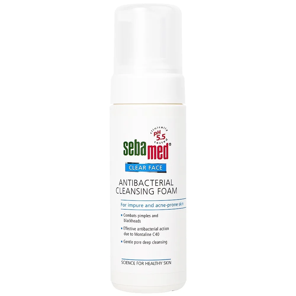 Hình ảnh Sữa rửa mặt Clear Face Antibacterial Cleansing Foam Sebamed giúp làm sạch bụi bẩn, bã nhờn và tế bào da chết (150ml)