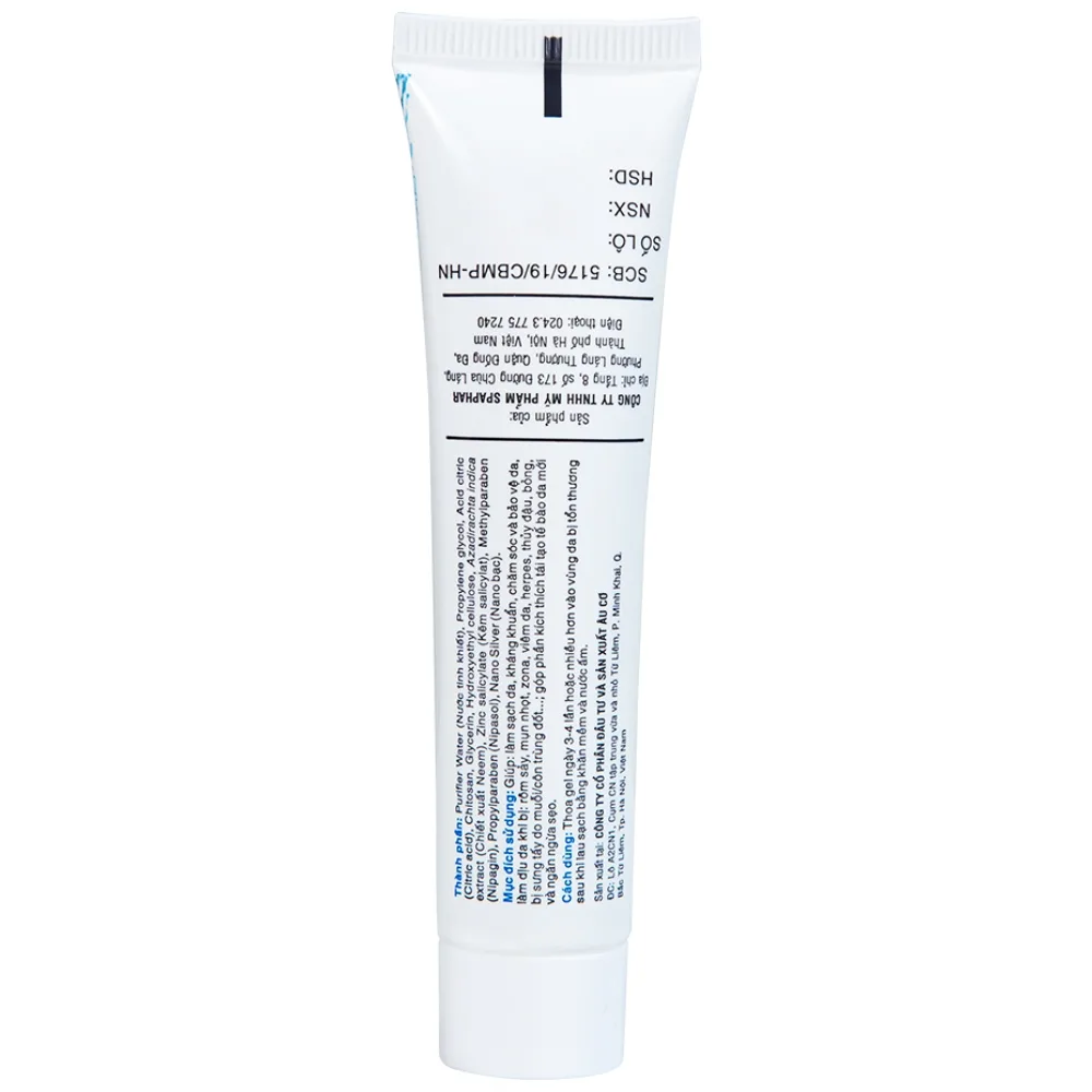 Hình ảnh Gel làm sạch da và kháng khuẩn Subạc Spaphar tái tạo da, ngăn ngừa sẹo (25g)