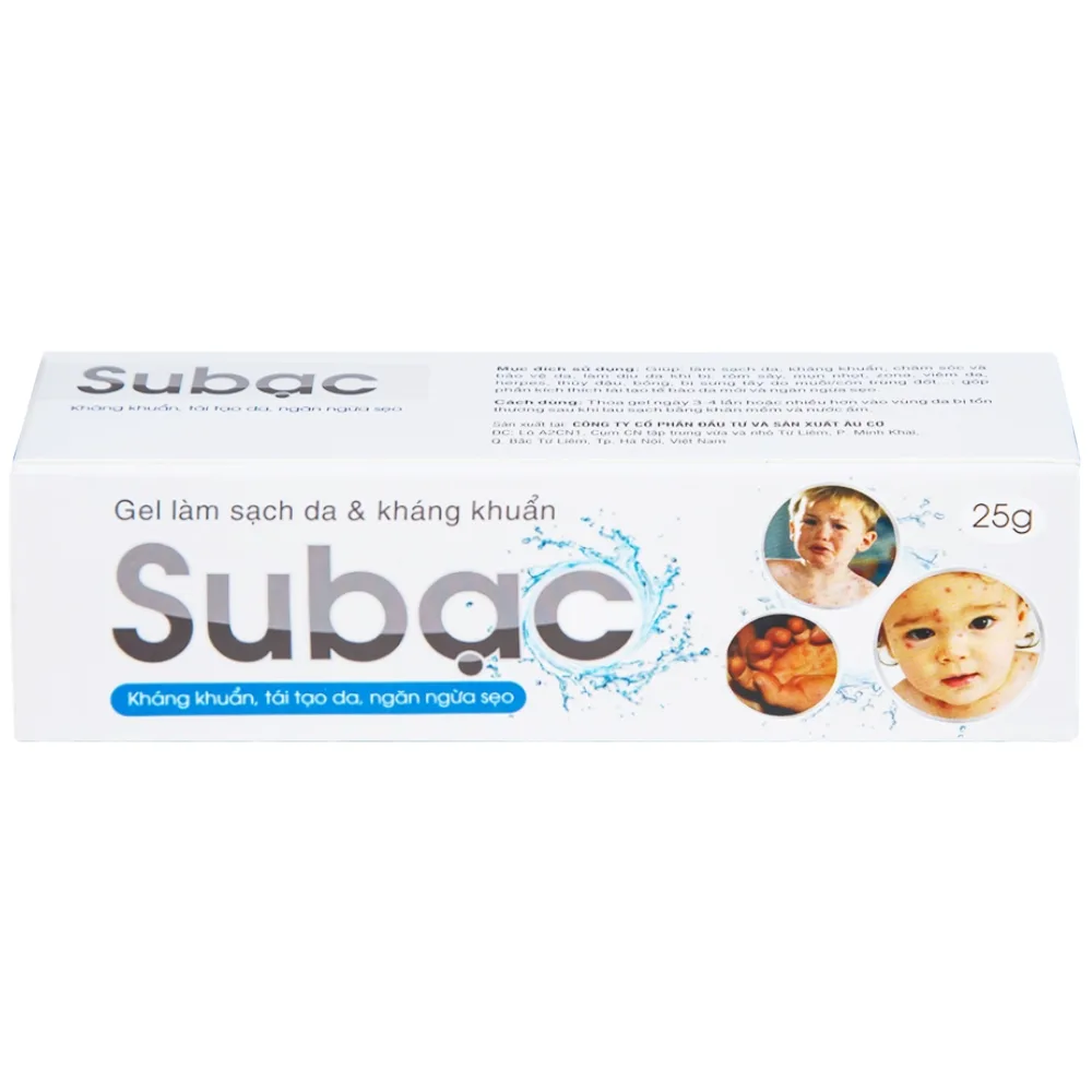 Hình ảnh Gel làm sạch da và kháng khuẩn Subạc Spaphar tái tạo da, ngăn ngừa sẹo (25g)