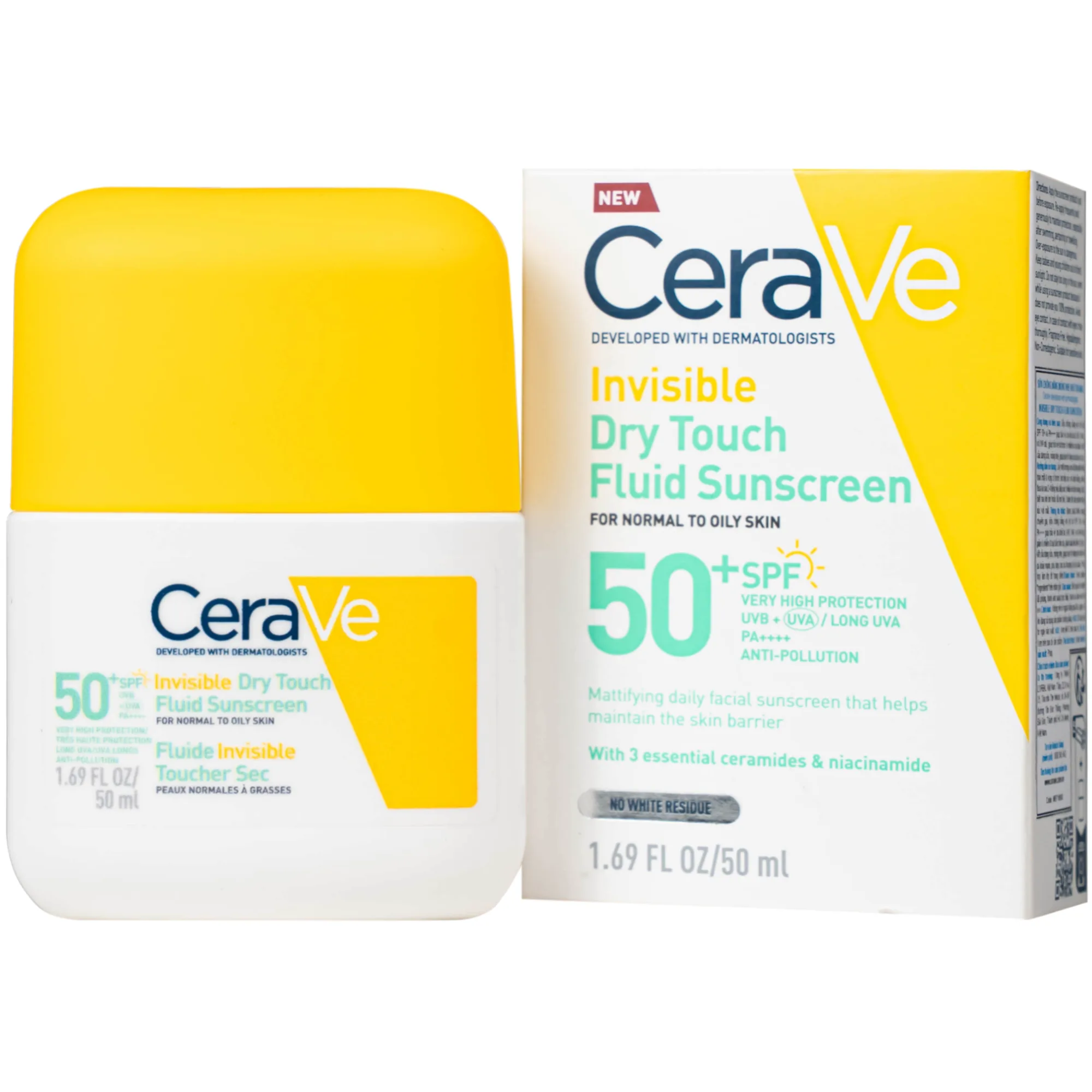 Hình ảnh Sữa chống nắng mỏng nhẹ khô thoáng Cerave Invisible Dry Touch Fluid Sunscreen Spf 50+ Pa++++ 50ml