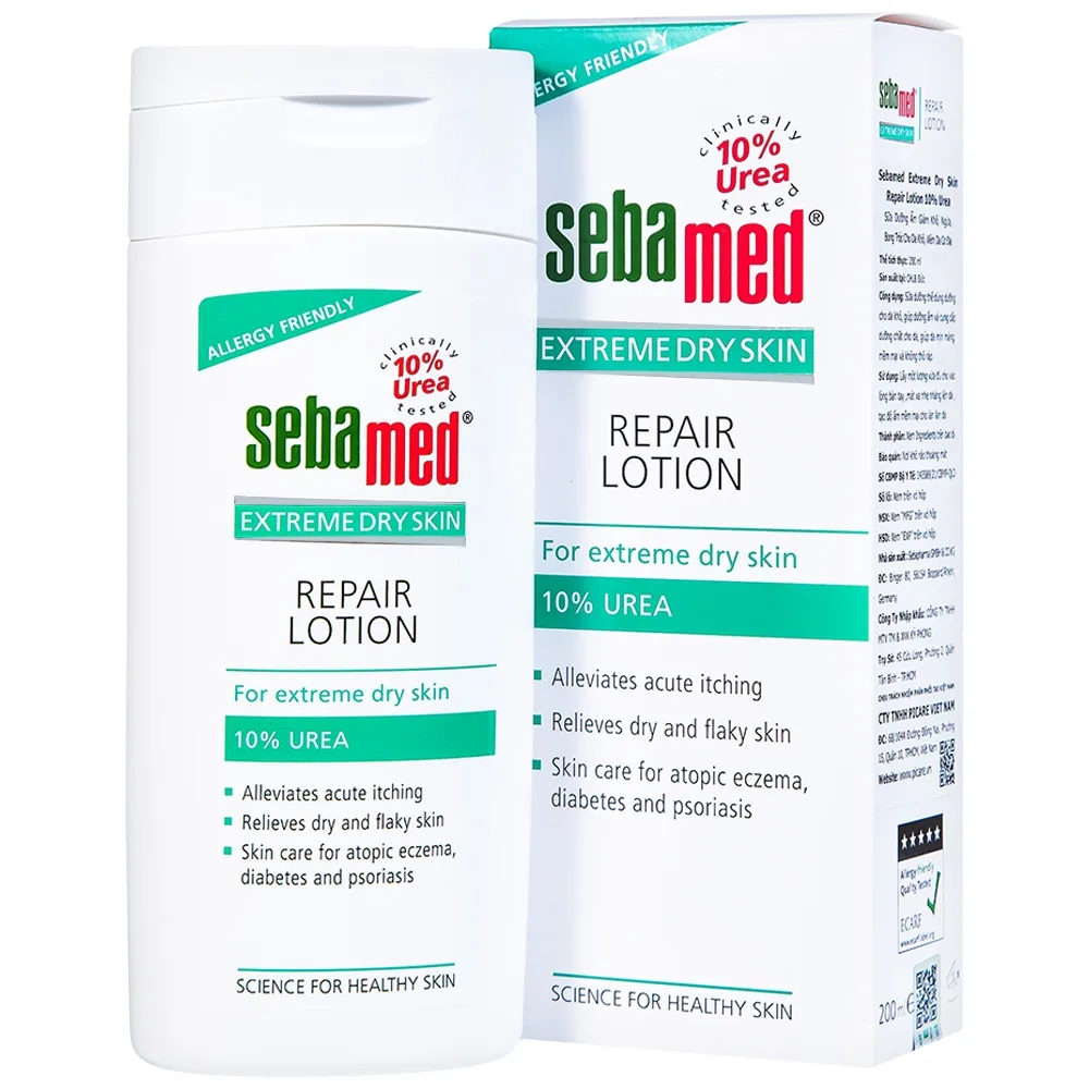 Hình ảnh Sữa dưỡng ẩm Extreme Dry Skin Repair Lotion 10% Urea Sebamed giảm khô, ngứa, bong tróc cho da khô, viêm da cơ địa (200ml)