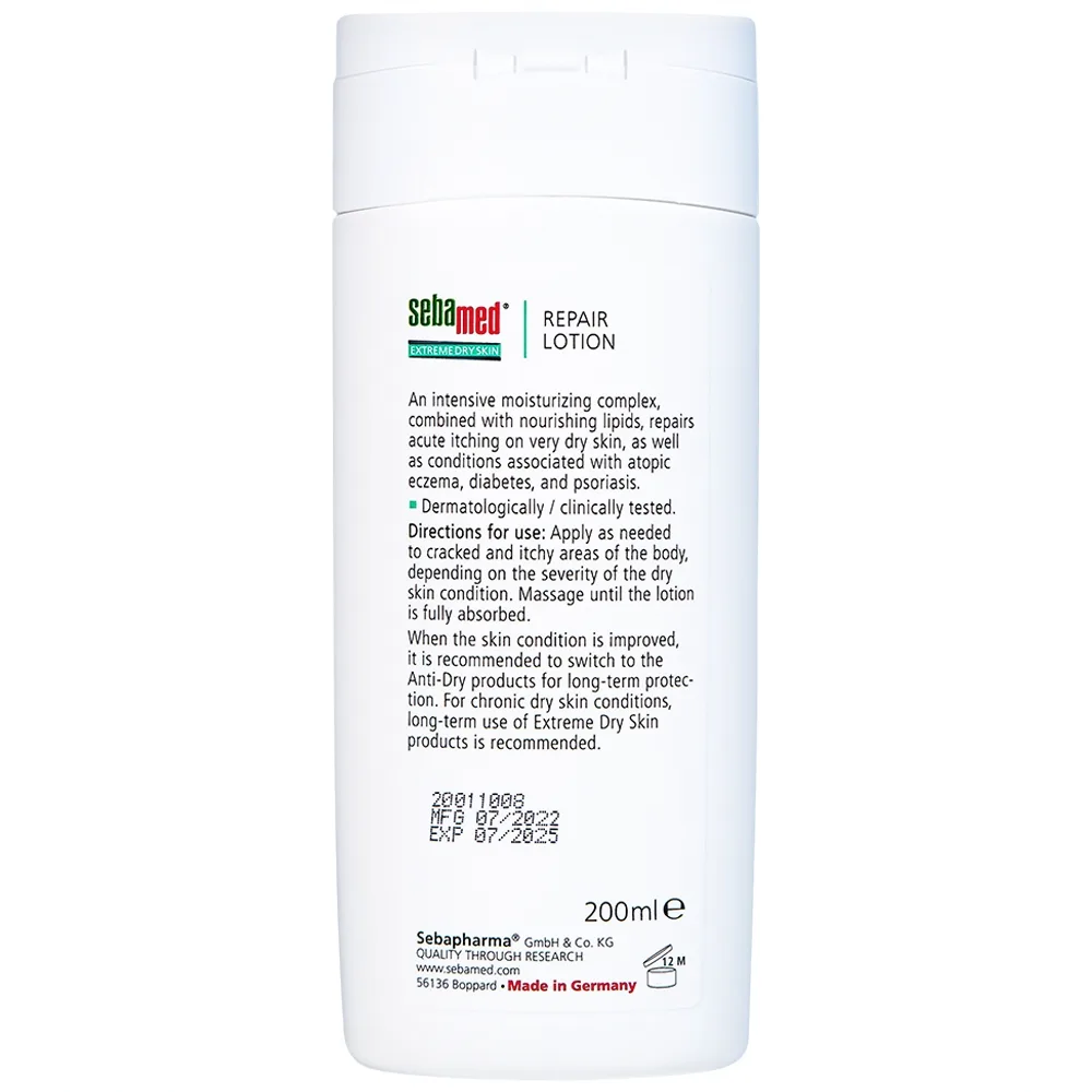 Hình ảnh Sữa dưỡng ẩm Extreme Dry Skin Repair Lotion 10% Urea Sebamed giảm khô, ngứa, bong tróc cho da khô, viêm da cơ địa (200ml)