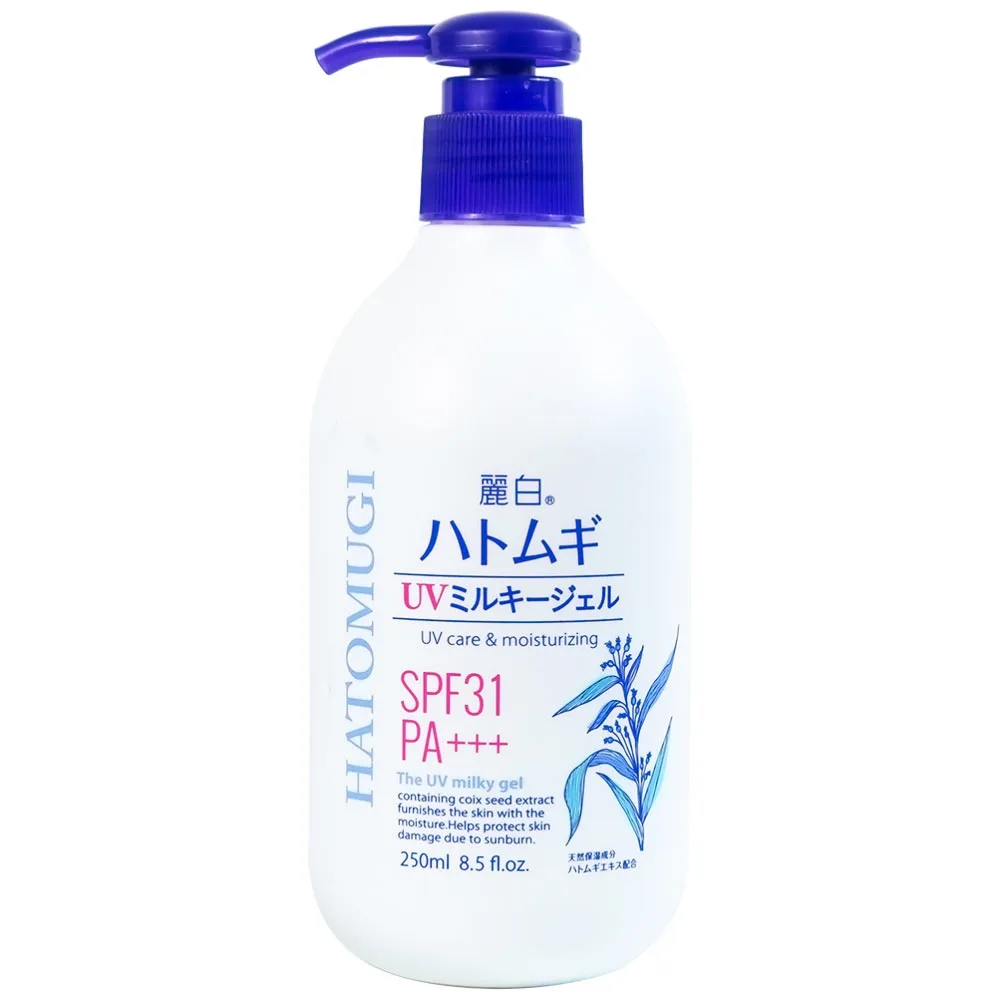 Hình ảnh Sữa dưỡng thể chống nắng, dưỡng ẩm và làm sáng da Hatomugi Reihaku Hatomugi UV Milky Gel SPF31 PA+++ (250ml)