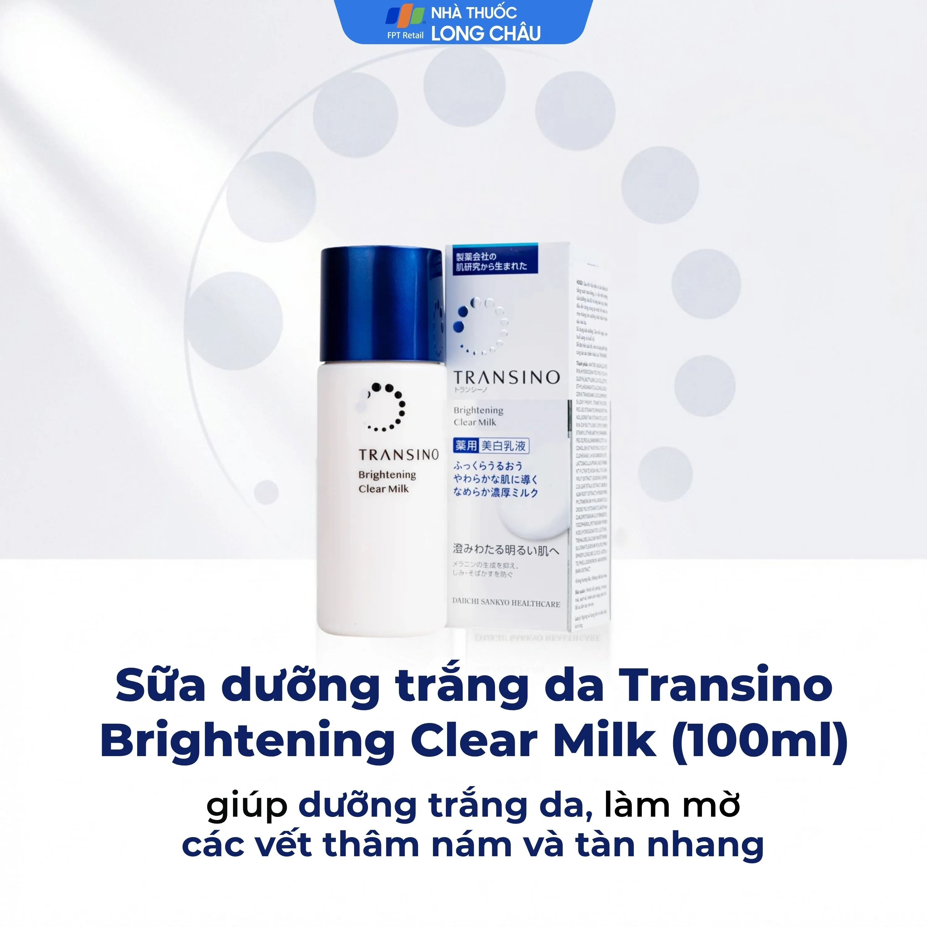 Hình ảnh Sữa dưỡng trắng da Transino Brightening Clear Milk dưỡng ẩm, dưỡng sáng, hỗ trợ làm mờ thâm nám (100ml)