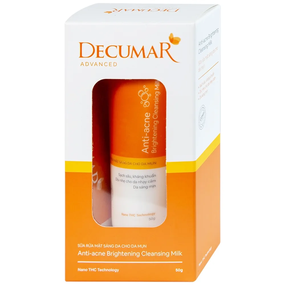 Hình ảnh Sữa rửa mặt Anti-Acne Brightening Cleansing Milk Decumar Advanced dành cho da mụn, sạch sâu, kháng khuẩn (50g)