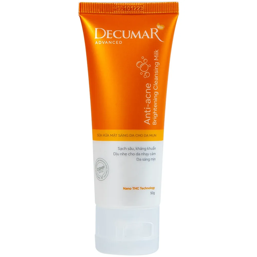 Hình ảnh Sữa rửa mặt Anti-Acne Brightening Cleansing Milk Decumar Advanced dành cho da mụn, sạch sâu, kháng khuẩn (50g)