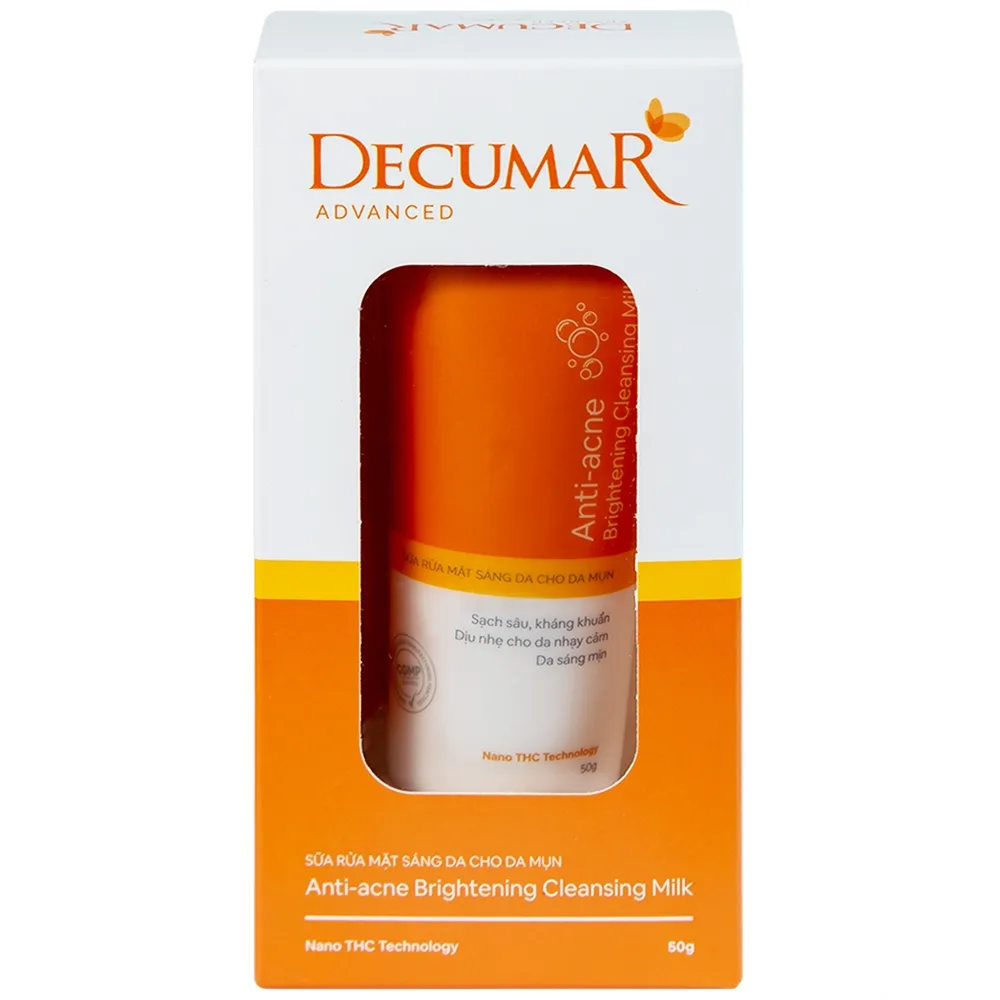 Hình ảnh Sữa rửa mặt Anti-Acne Brightening Cleansing Milk Decumar Advanced dành cho da mụn, sạch sâu, kháng khuẩn (50g)