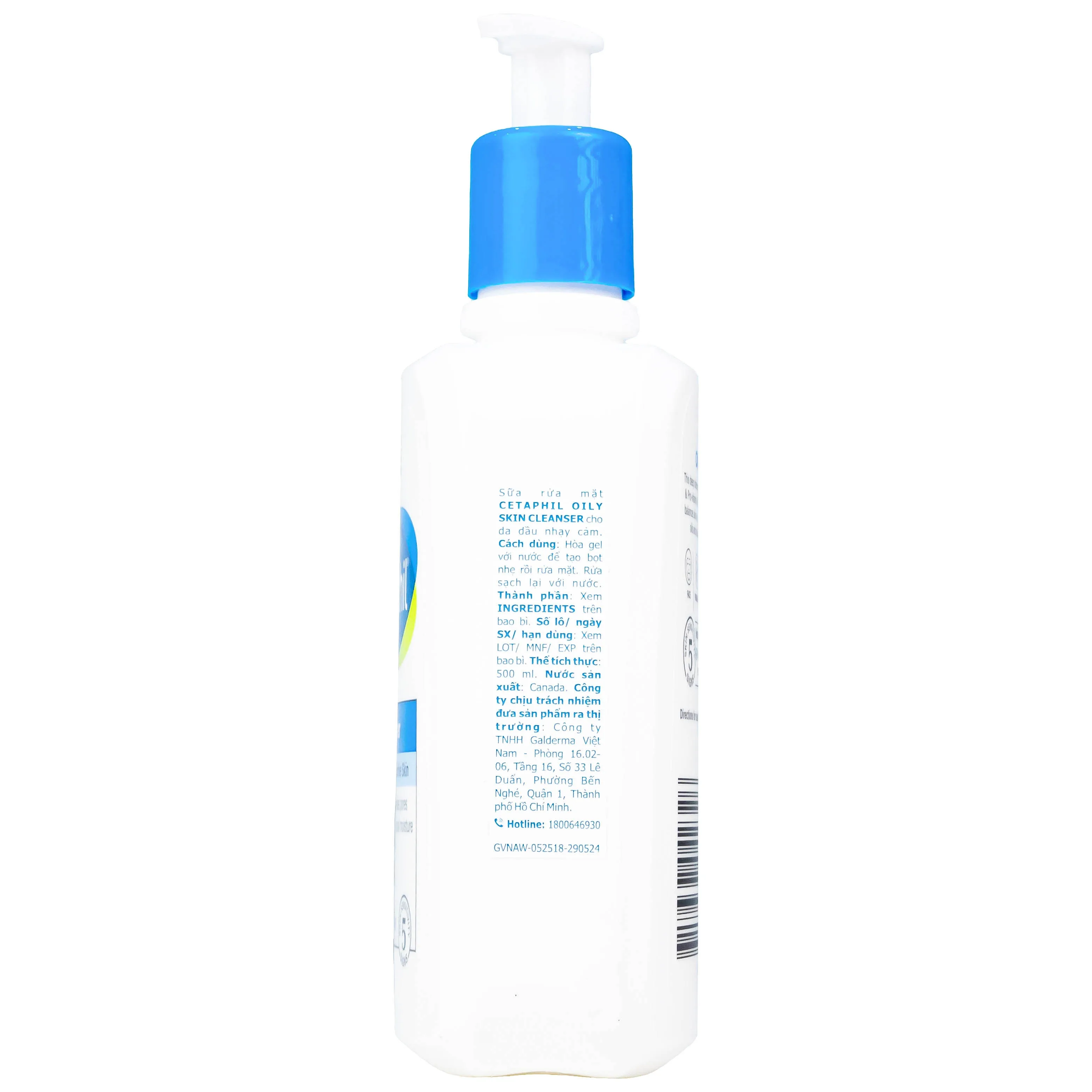 Hình ảnh Sữa rửa mặt Cetaphil Oily Skin Cleanser 500ml cho da dầu nhạy cảm