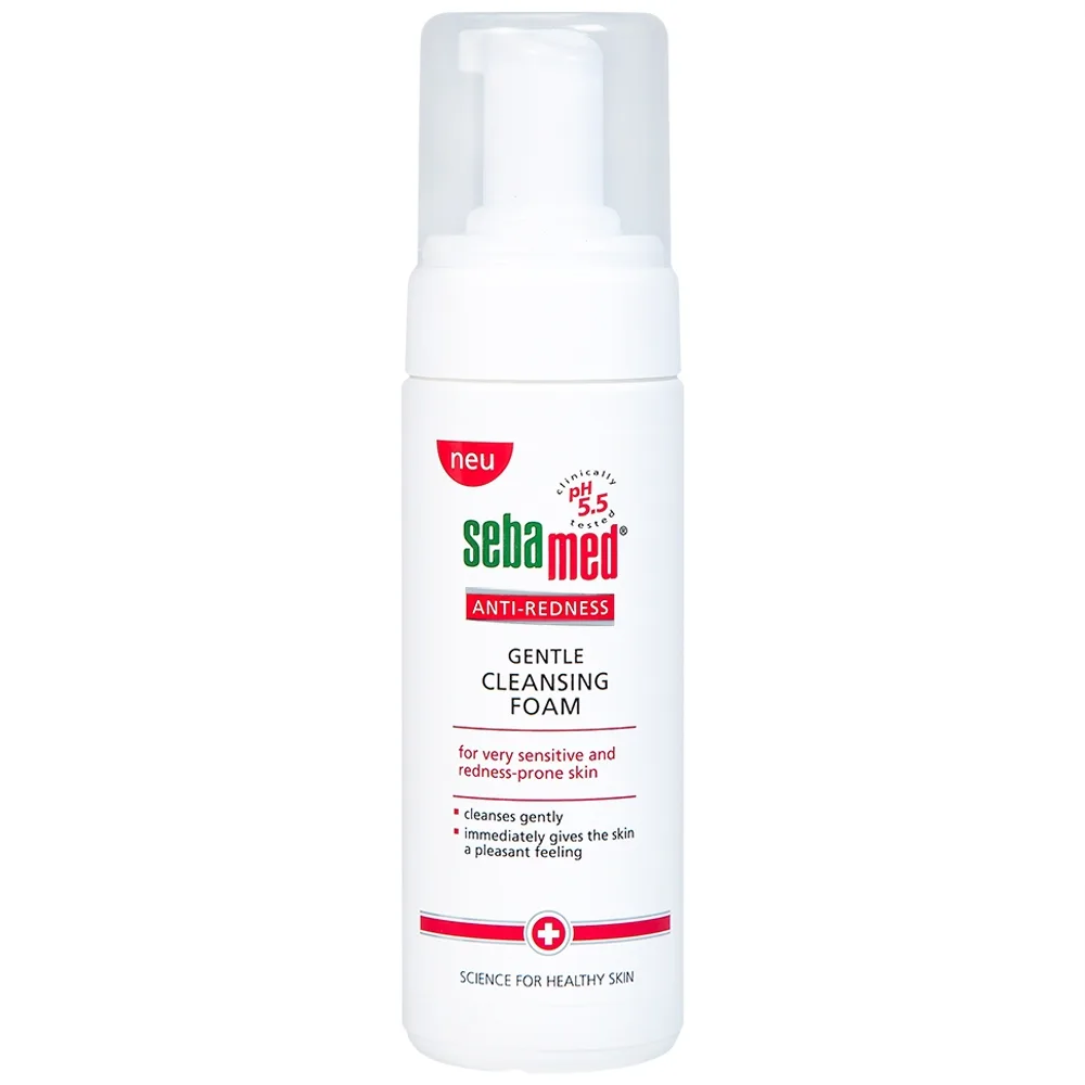 Hình ảnh Sữa rửa mặt bọt Anti-Redness Gentle Cleansing Foam Sebamed cho da siêu nhạy cảm, phục hồi biến chứng da (150ml)